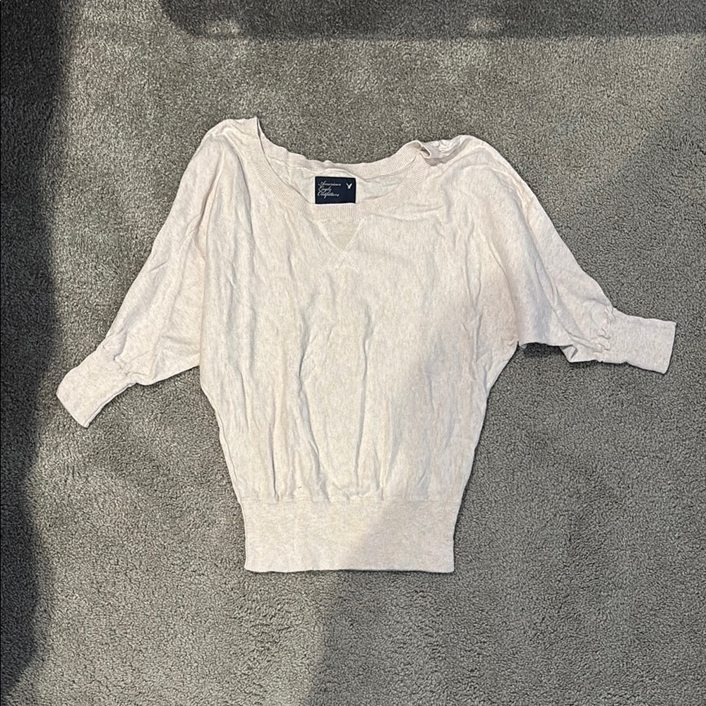 Cream Batwing Sleeve Top